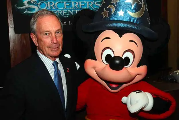 Mayor Bloomberg and Mickey Mouse at the premiere of The Sorcerer's Apprentice